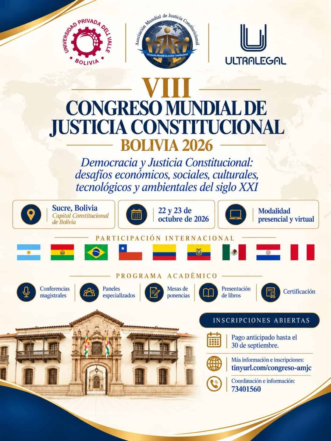 VIII Congreso Mundial de Justicia Constitucional — Bolivia 2026